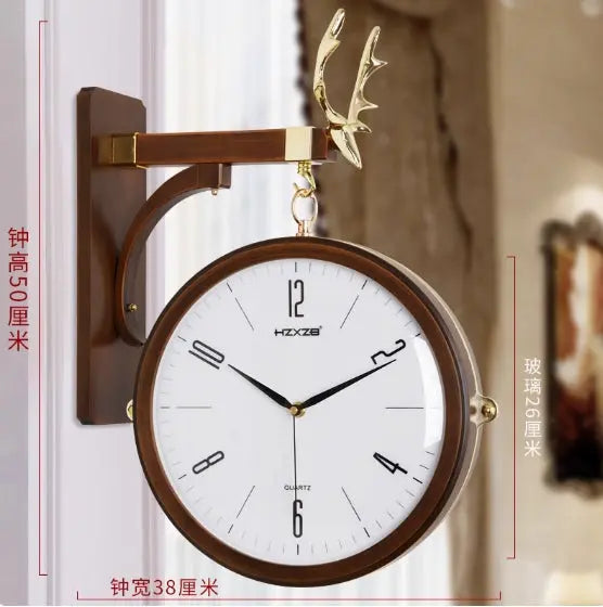 Minimalist Deer Double-Sided Silent Wall Clock - UV Electroplated Tanest