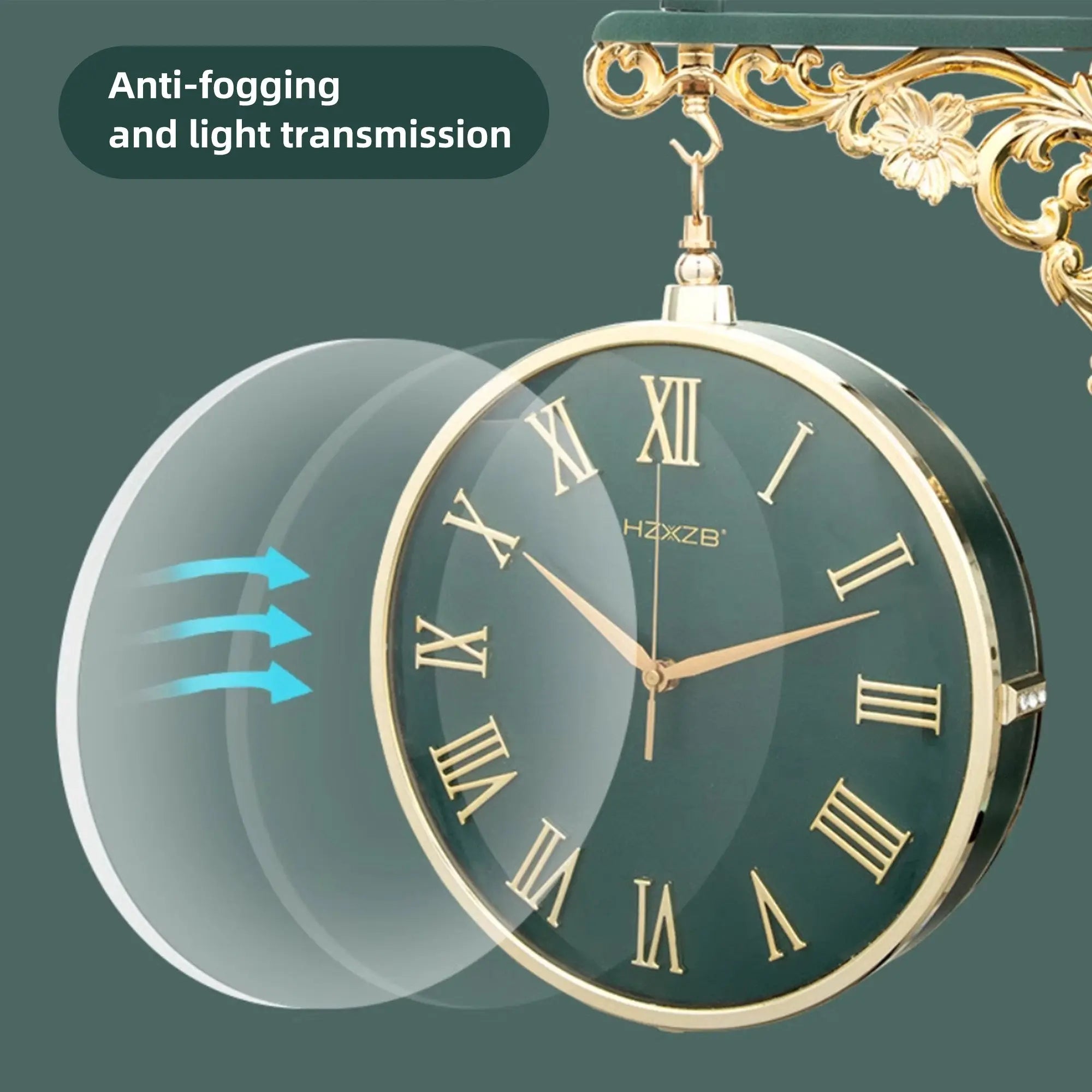 Nordic Double-Sided Lucky Deer Wall Clock - Silent Quartz Tanest