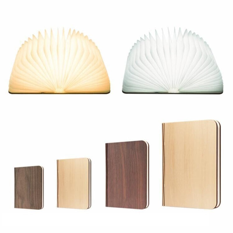 Creative LED Foldable Wooden Book Lamp | Portable Ambient Night Light